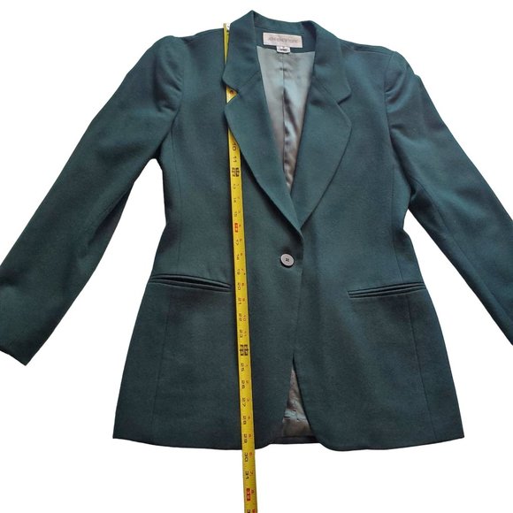 Vintage Jones New York Forest Green Wool Blazer Size 6 - Picture 7 of 10